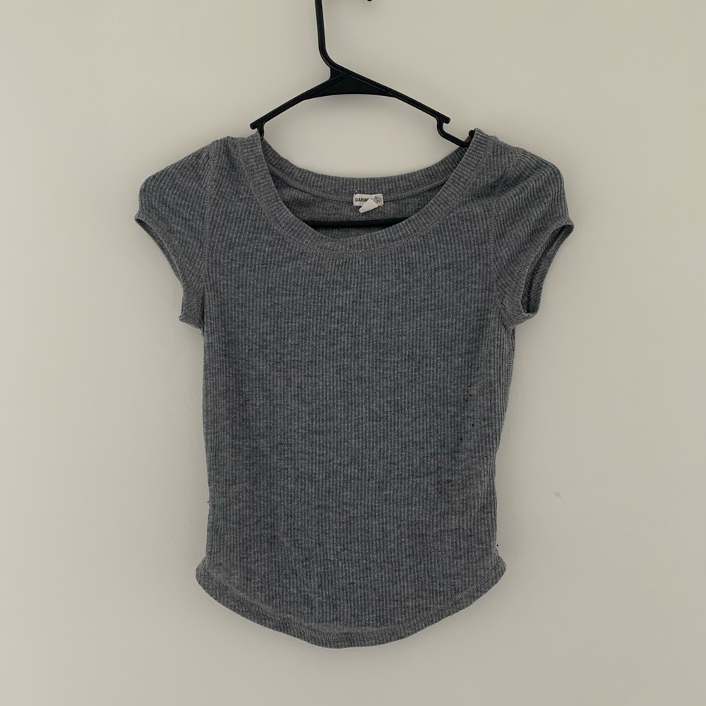 Garage gray short sleeve soft blouse/ tee